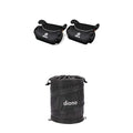 Pack of 2 Backless Booster Car Seat, Black + Collapsible Car Trash Can F315