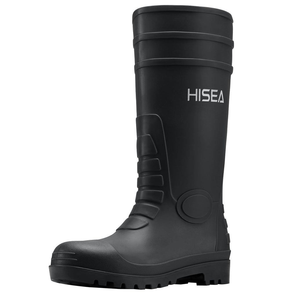Men's Steel-Toe Waterproof Rubber Rain Boots Q22343