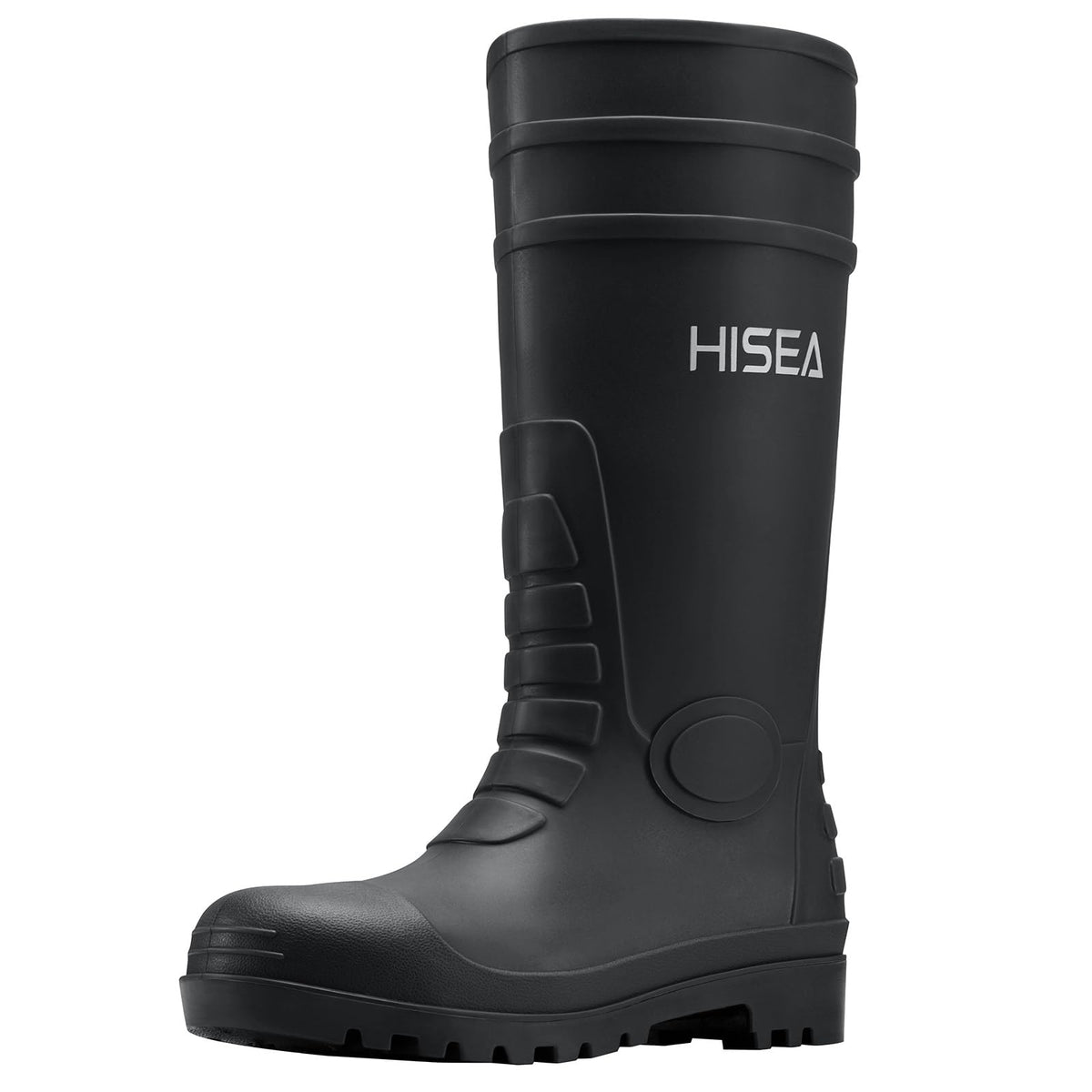 Men's Steel-Toe Waterproof Rubber Rain Boots Q22343