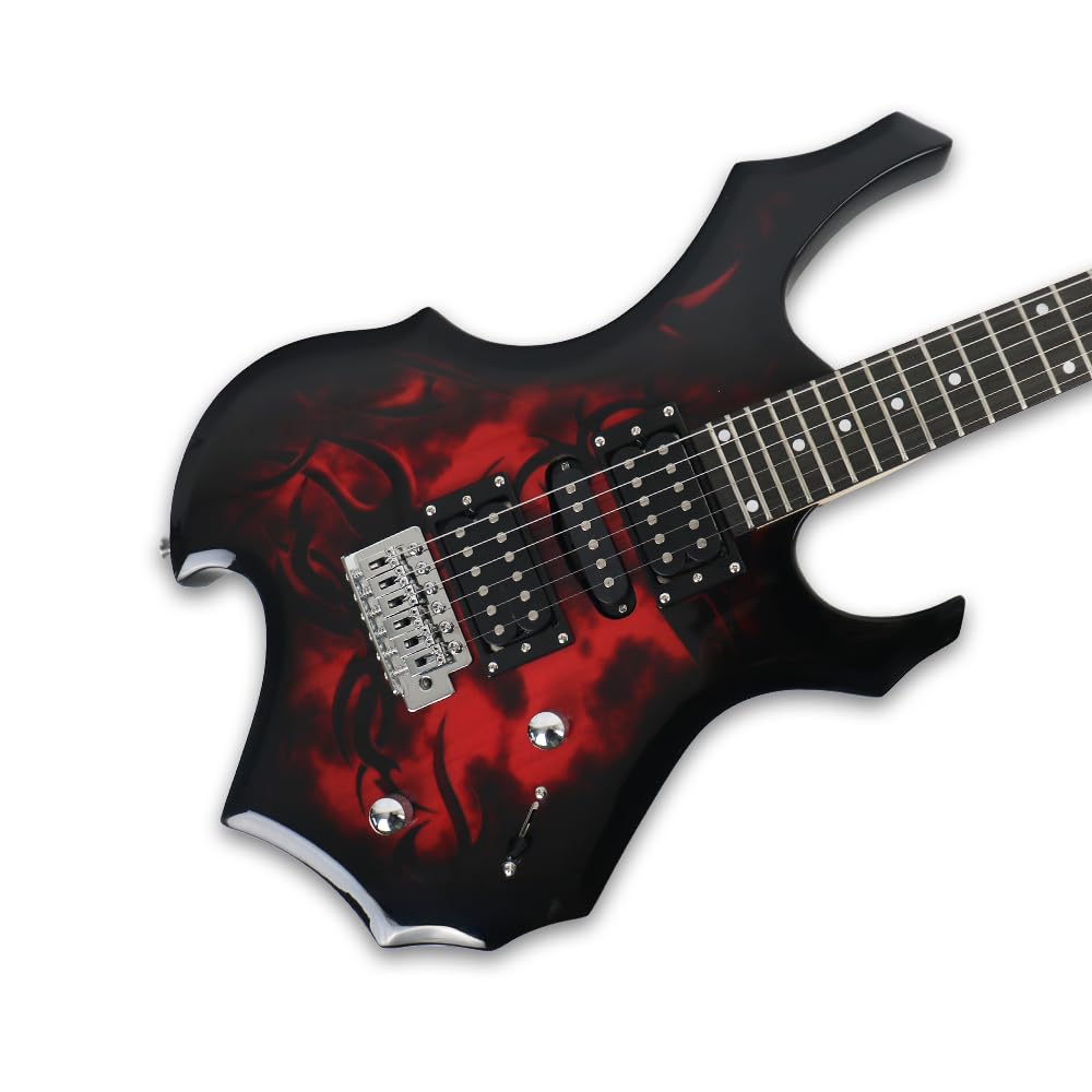 Fire Red Electric Guitar Kit Set with 20W Amplifier X652