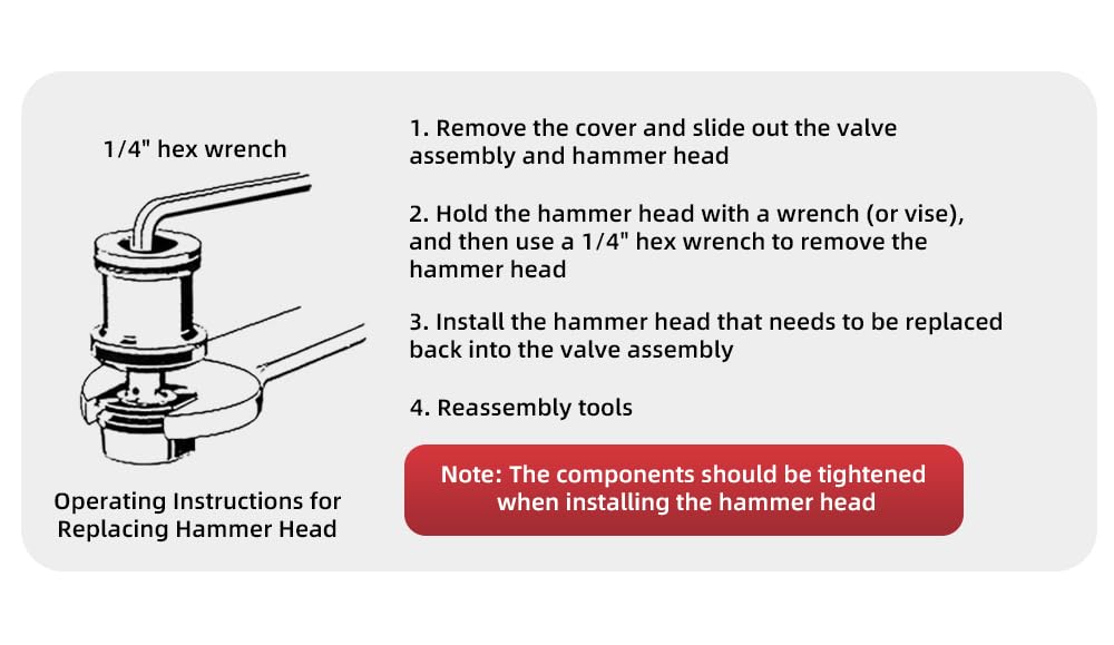 Pneumatic Hammer with 6 Tips M358