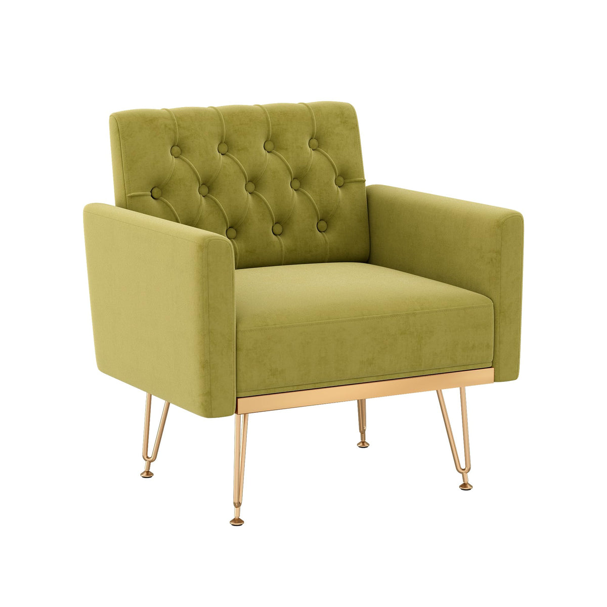 Green Velvet Accent Chair with Arm V8631