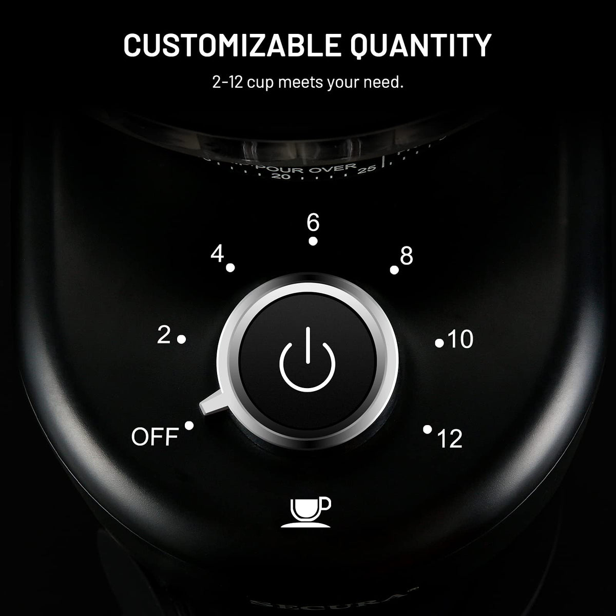 Electric Conical Burr Coffee Grinder with 35 Adjustable Grind Settings T641