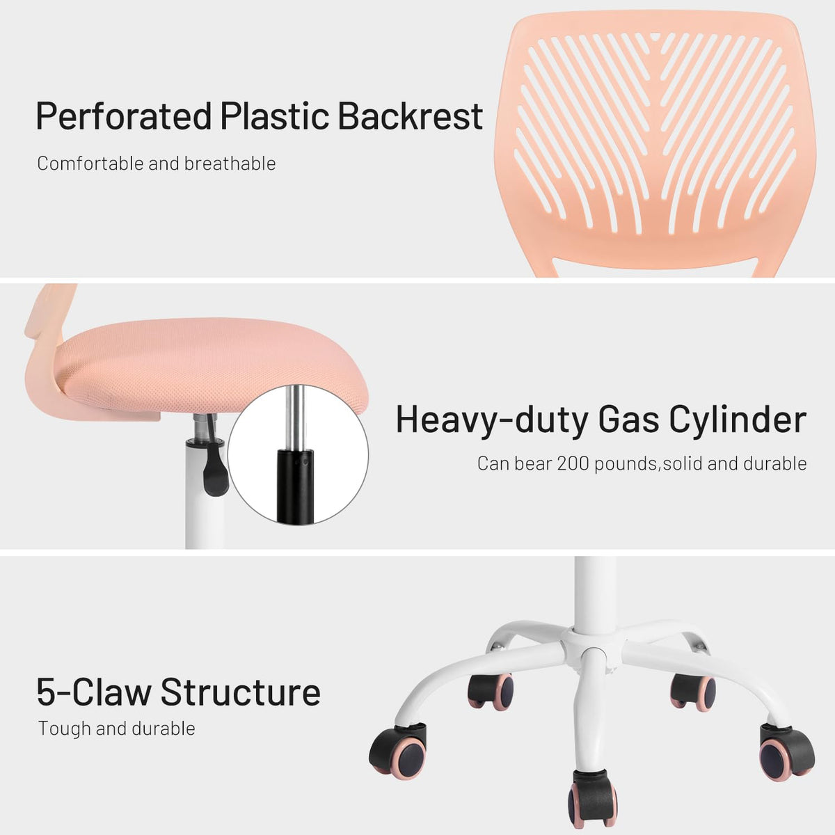 Armless Adjustable Swivel Mesh Task Chair Q479