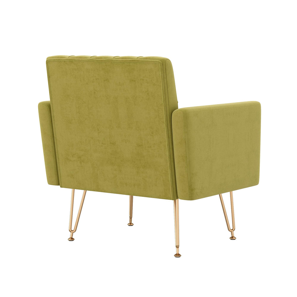 Green Velvet Accent Chair with Arm V8631