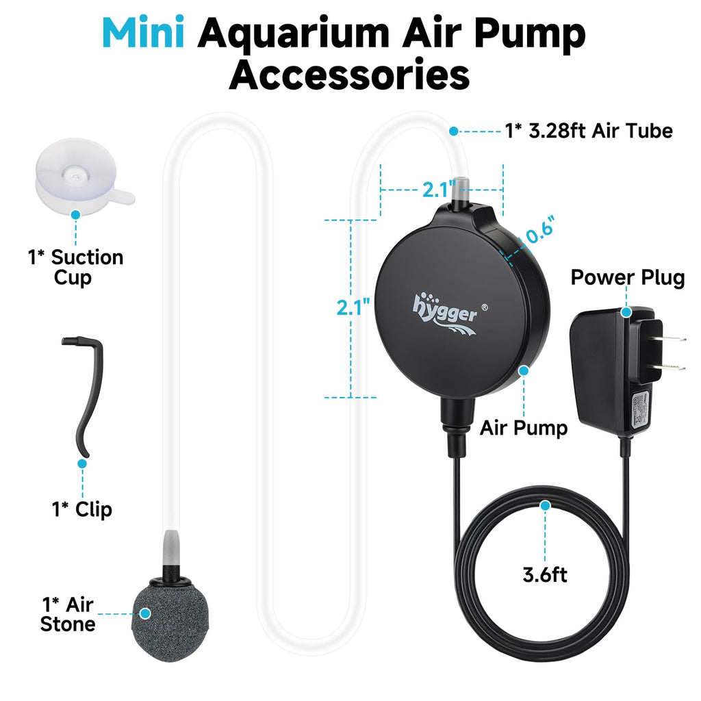 1.5 Watt Mini Aquarium Air Pump with Air Stone Tubing H96622
