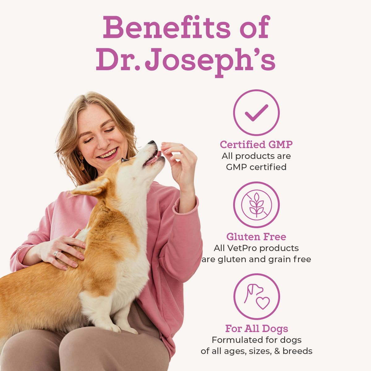 Glucosamine & Chondroitin Dog Joint Supplement Chews, Peanut Butter, 120 Ct D5146