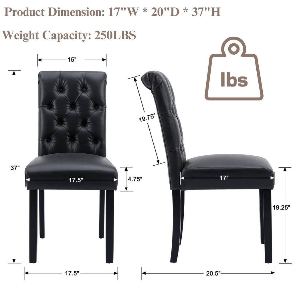Black PU Leather Dining Chairs Set of 4 L92271