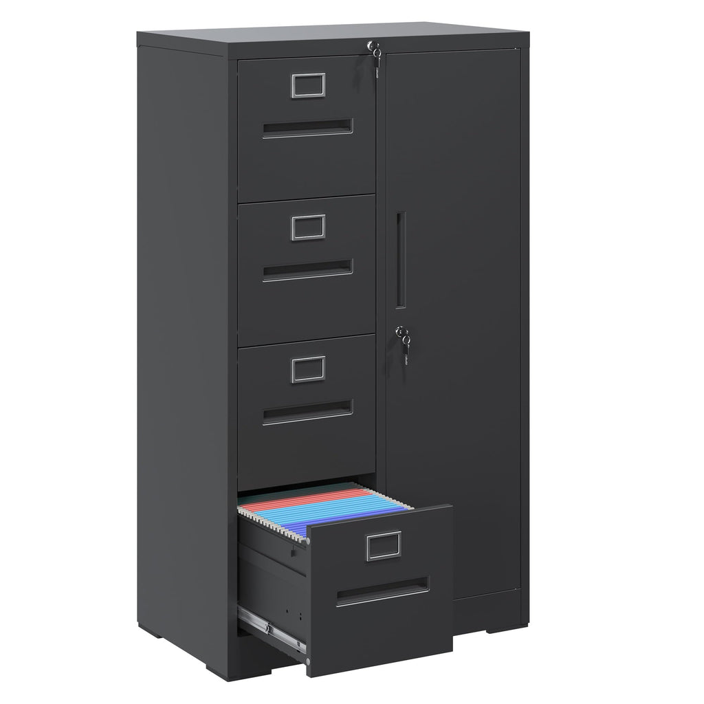 4 Drawer Metal File Cabinet with Lock D907