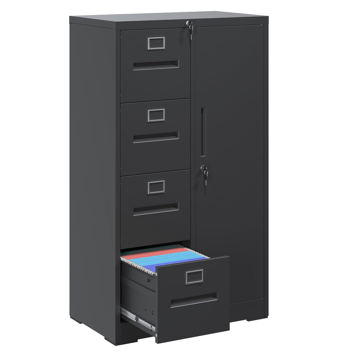 4 Drawer Metal File Cabinet with Lock D907