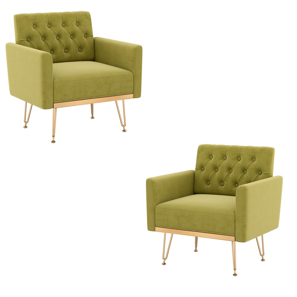 Green Velvet Accent Chair with Arm V8631