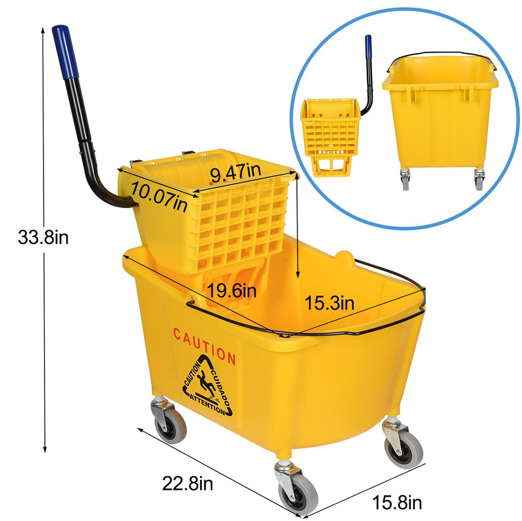 Commercial Mop Bucket on Wheels, 35-Quart Z29848