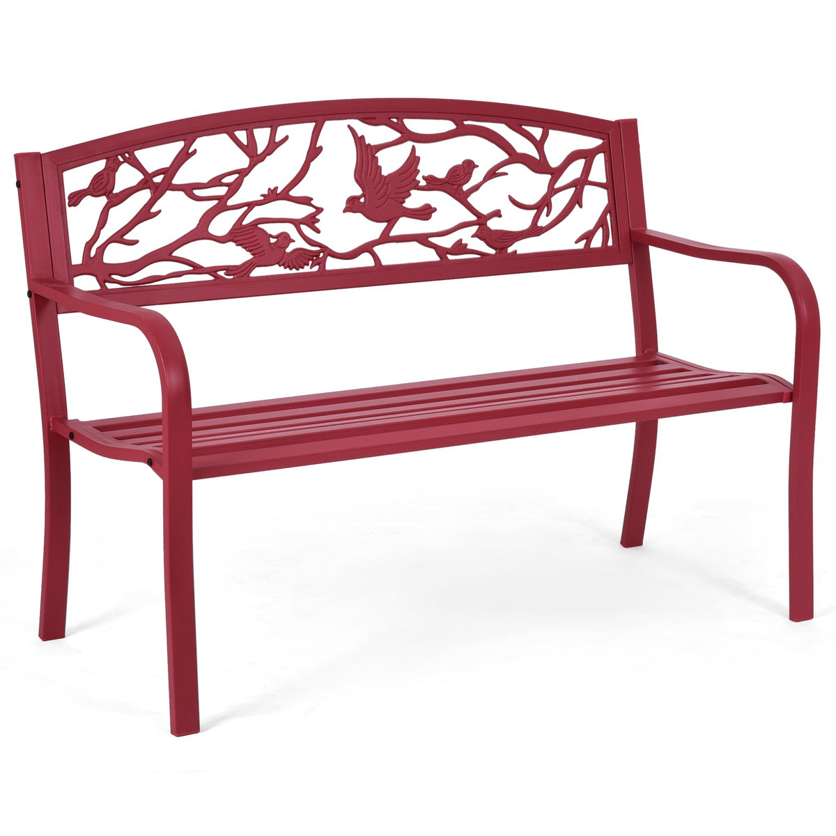 50" Outdoor Bench with Cast Iron Backrest V64969