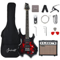 Fire Red Electric Guitar Kit Set with 20W Amplifier X652