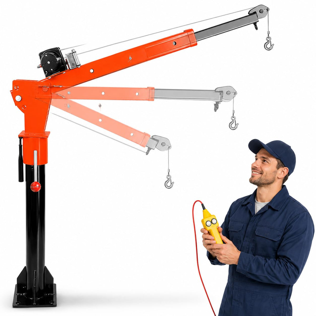 1100 LBS Truck Bed Crane with 3500 LBS 12V Electric Winch H80985