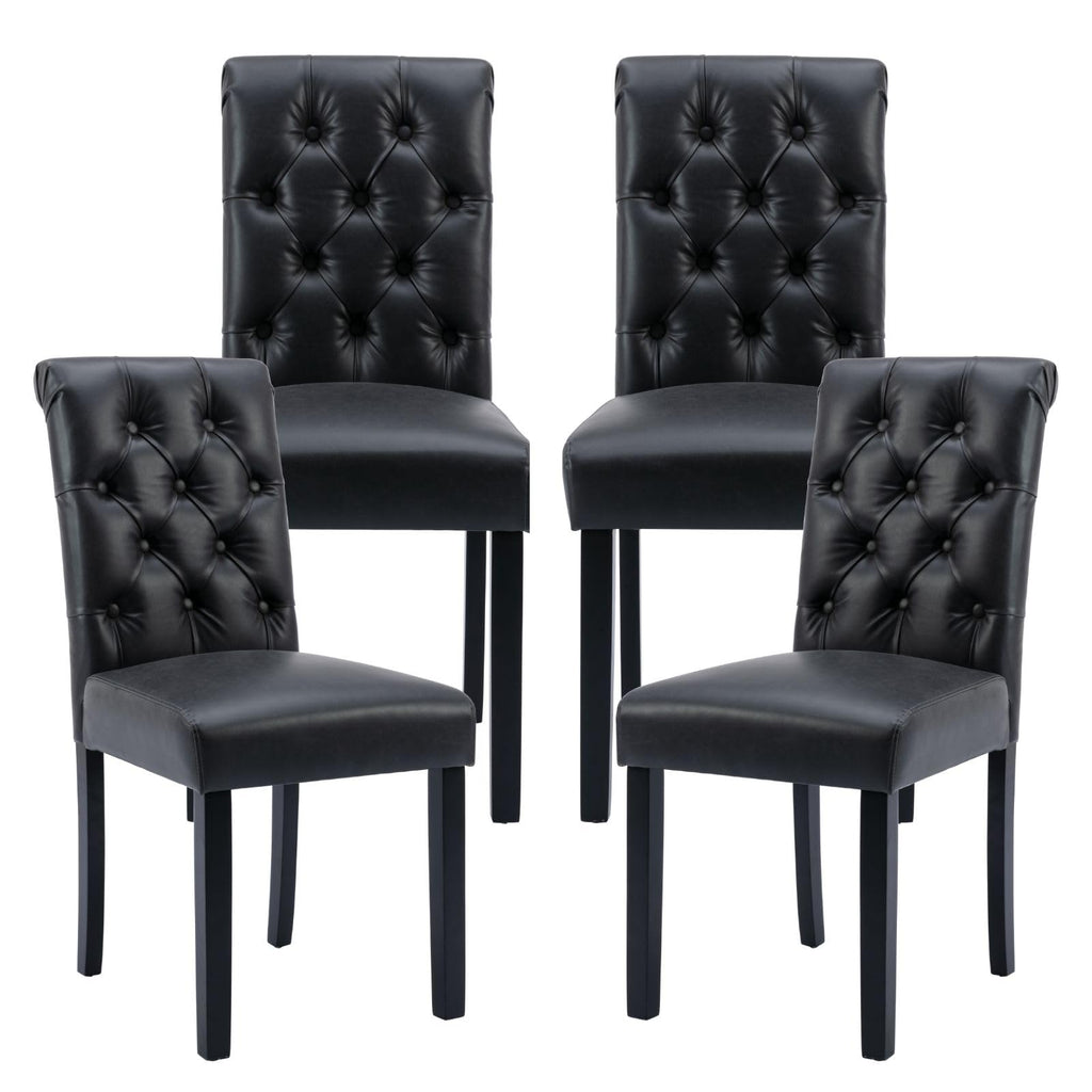 Black PU Leather Dining Chairs Set of 4 L92271