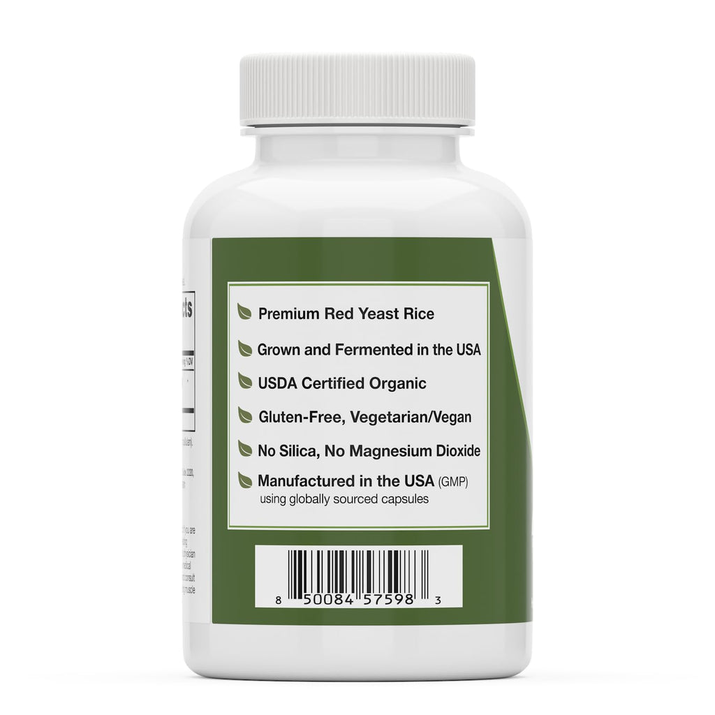 Organic Red Yeast Rice Supplement, 120 Capsules D405