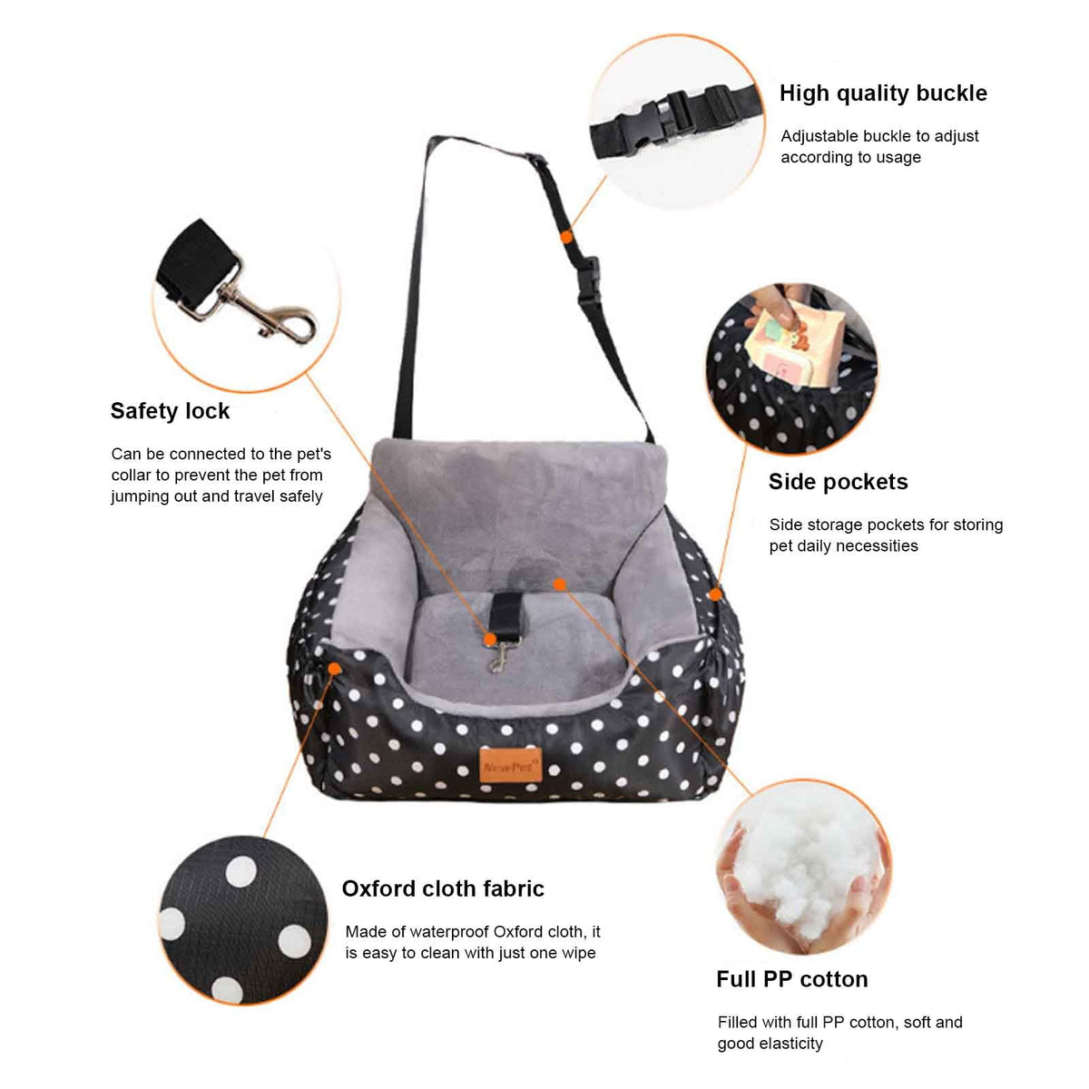 2-in-1 Waterproof Pet Car Seat & Car Bed N438093