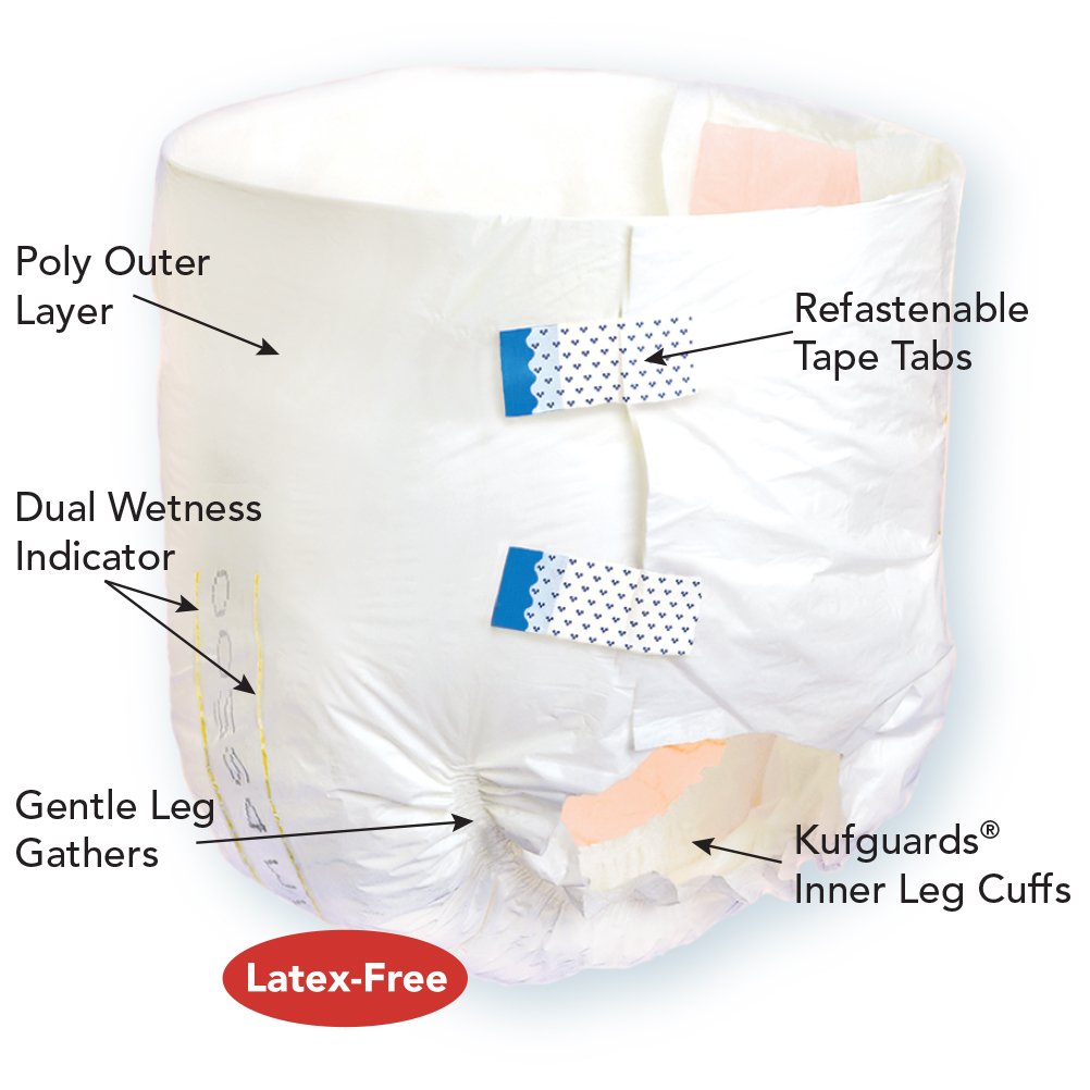 Large Adult Diapers with Tabs, 12 Ct V48820