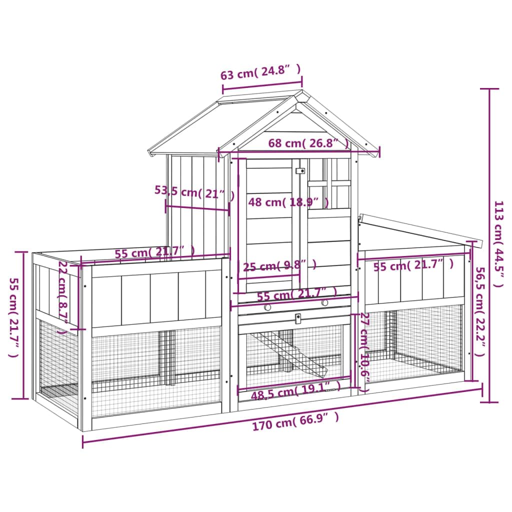 2-Tier Wooden Rabbit Hutch K87976