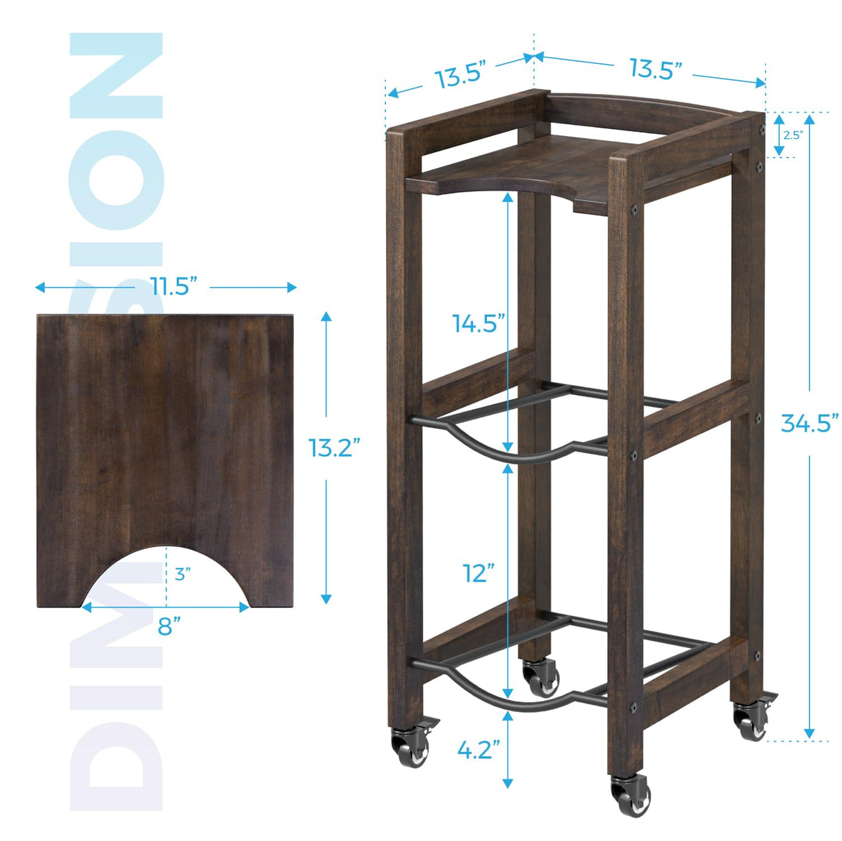 5 Gallon Water Jug Holder 3-Tier Wooden X31084
