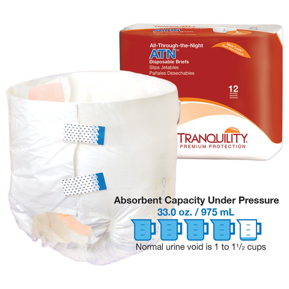 Large Adult Diapers with Tabs, 12 Ct V48820