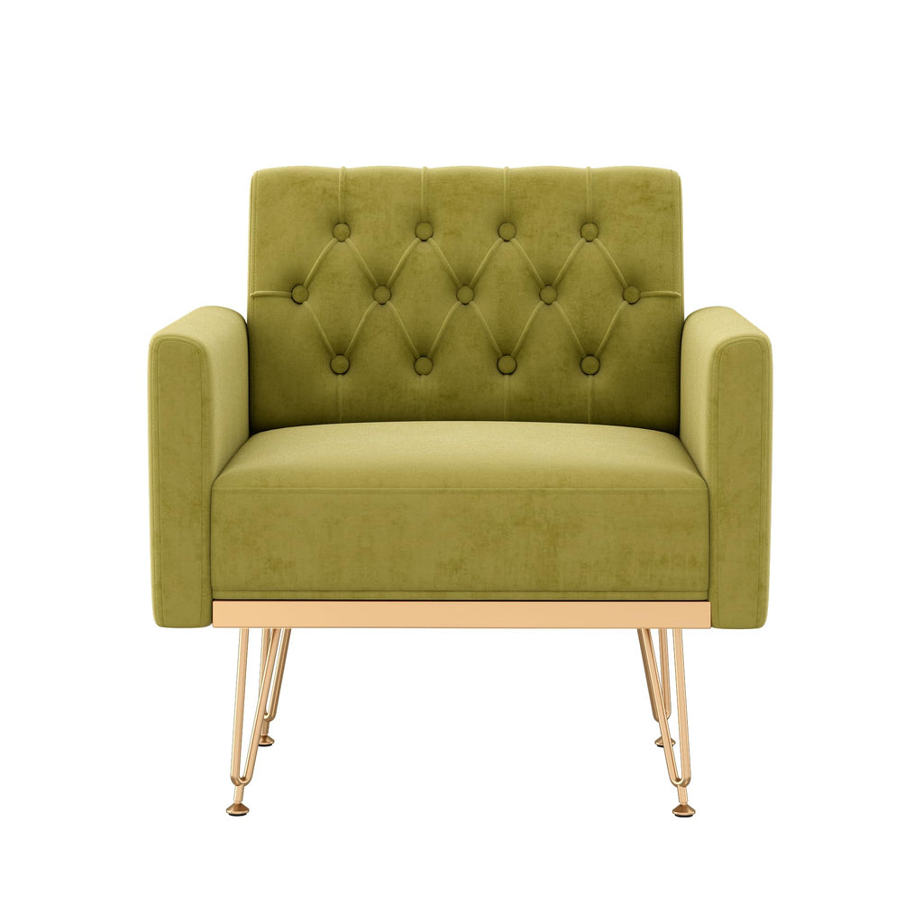 Green Velvet Accent Chair with Arm V8631