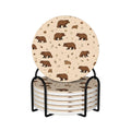 6-Piece Set of Absorbent Ceramic Coasters with Cork Backing G81280