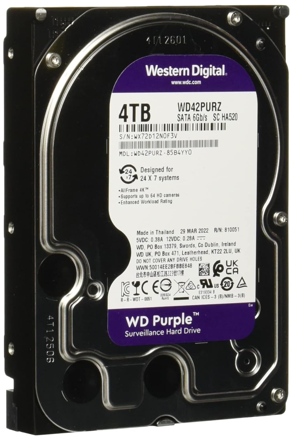 4TB Surveillance Internal Hard Drive HDD U64634