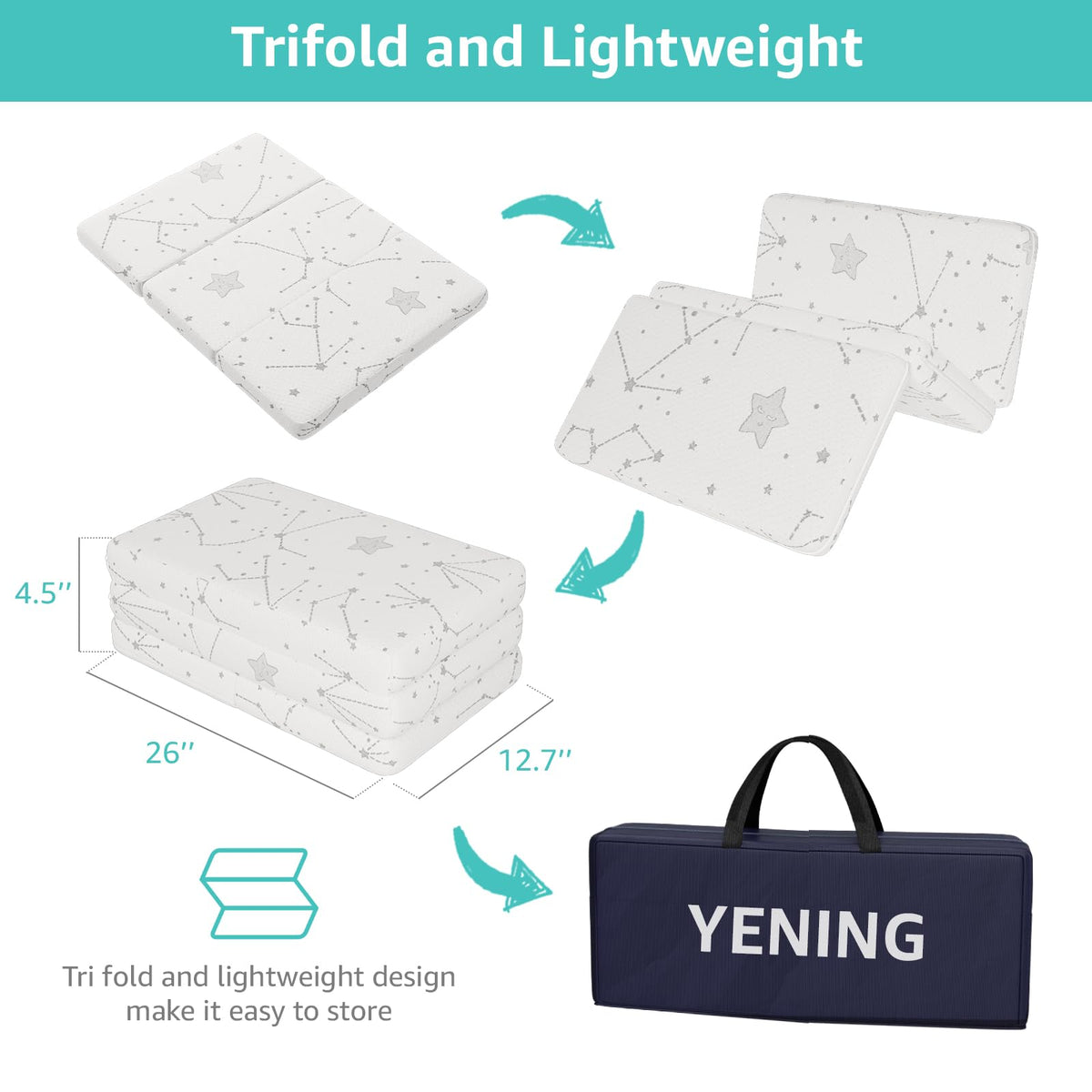 Organic Cotton Trifold Pack and Play Mattress Pad J6012