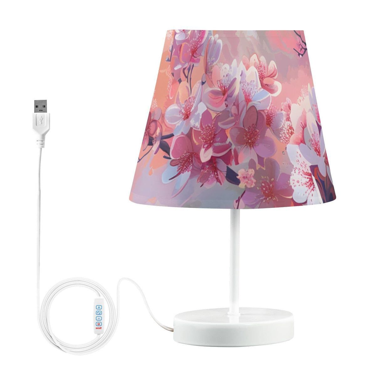 Cherry Blossoms Painting 3-Way Dimmable LED Table Lamp G340