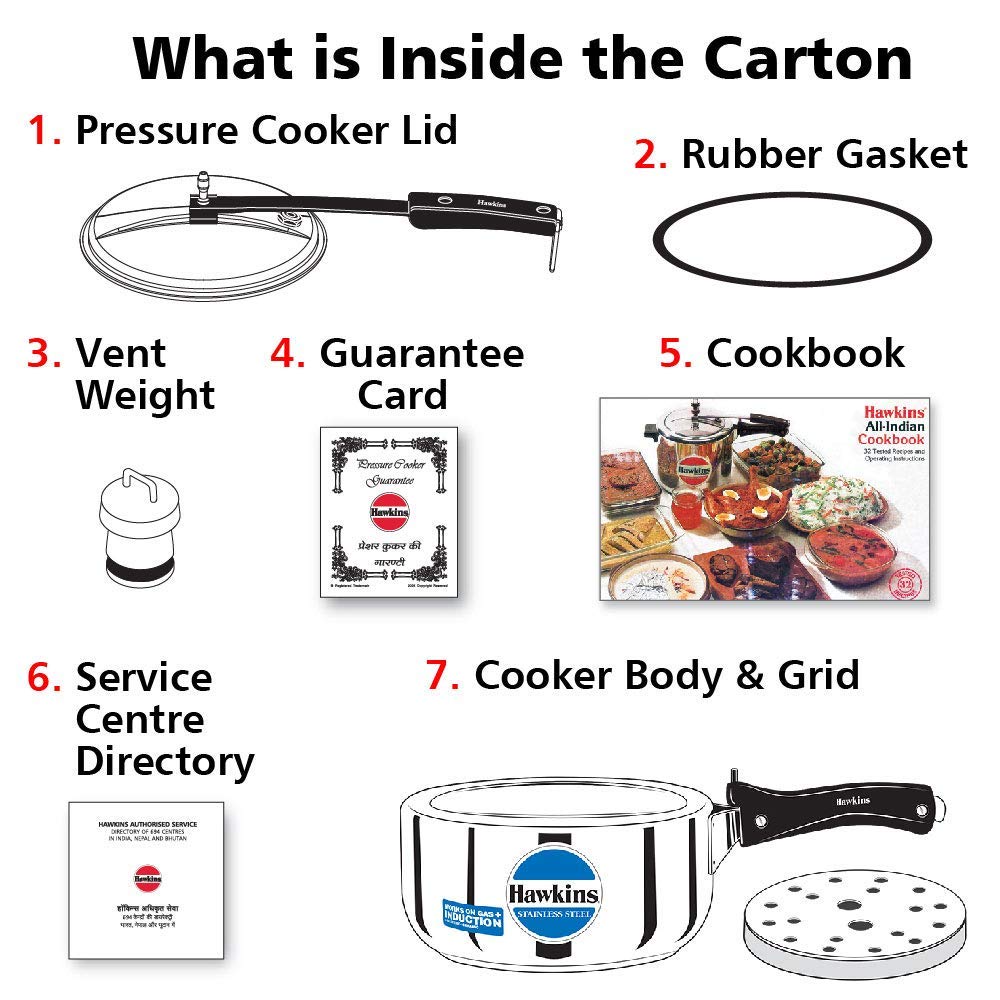 Stainless Steel Induction Compatible Pressure Cooker, 3 Litre N47606