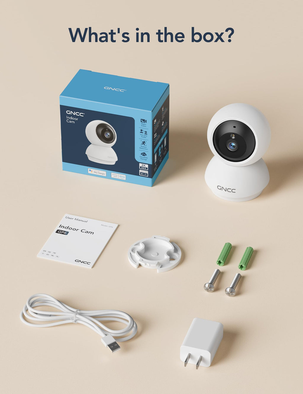 5Ghz WiFi Indoor Camera with 360°PTZ, 4 Pack H799