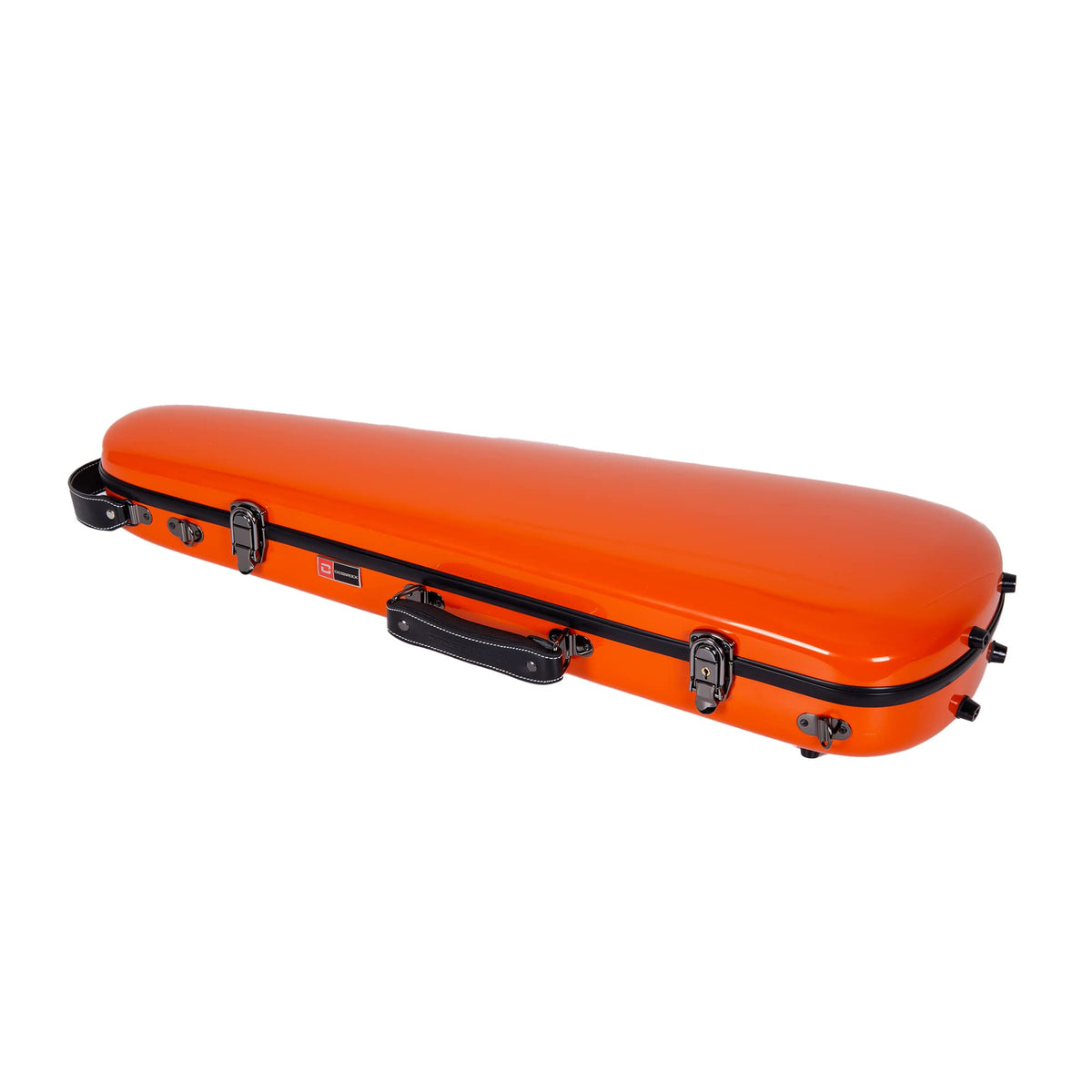 Fiberglass Violin Case for 4/4 Full Size Glossy Orange Velvet Interior N6435