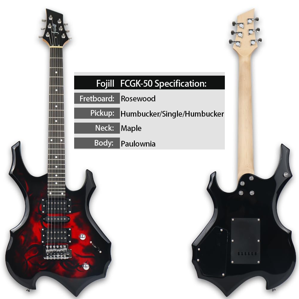 Fire Red Electric Guitar Kit Set with 20W Amplifier X652