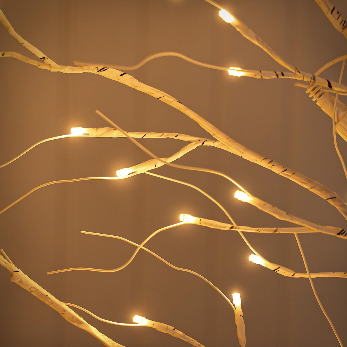 White Birch Tree with Lights Set of 3 Christmas Decorations with Warm White Lights F302