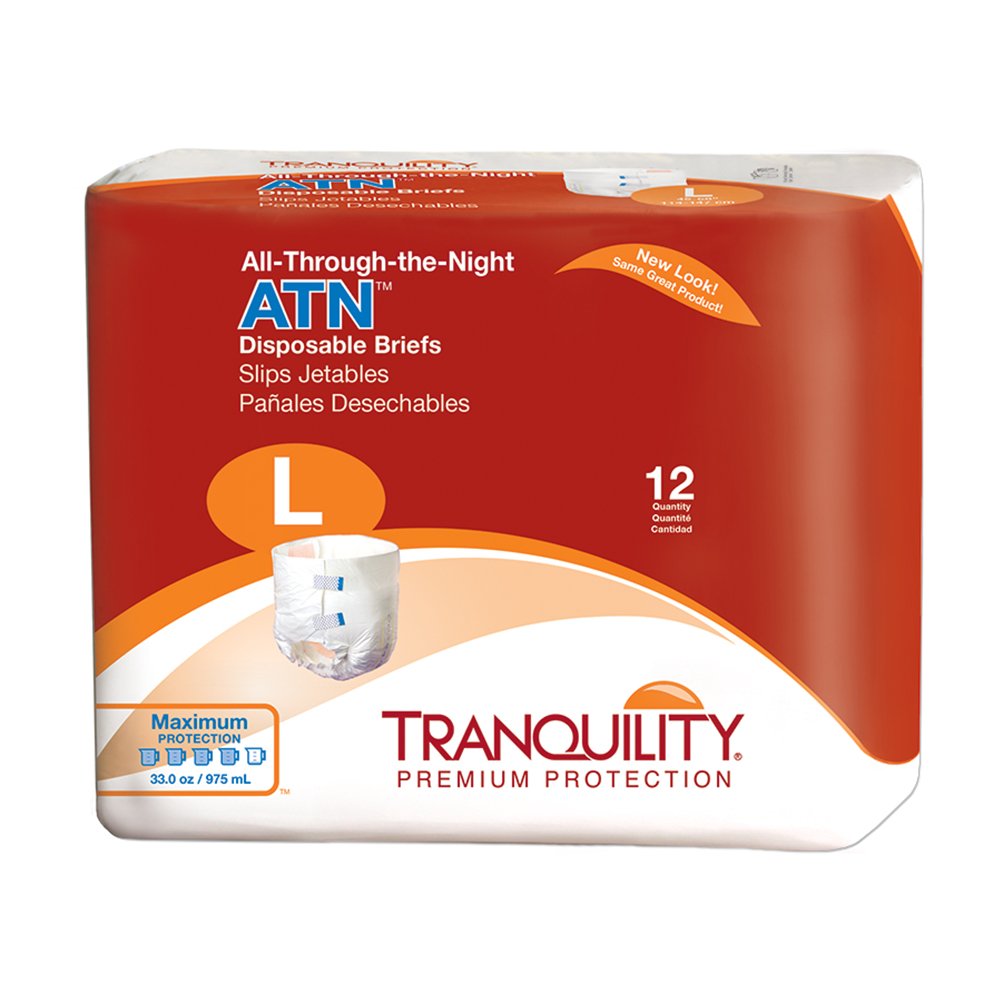 Large Adult Diapers with Tabs, 12 Ct V48820