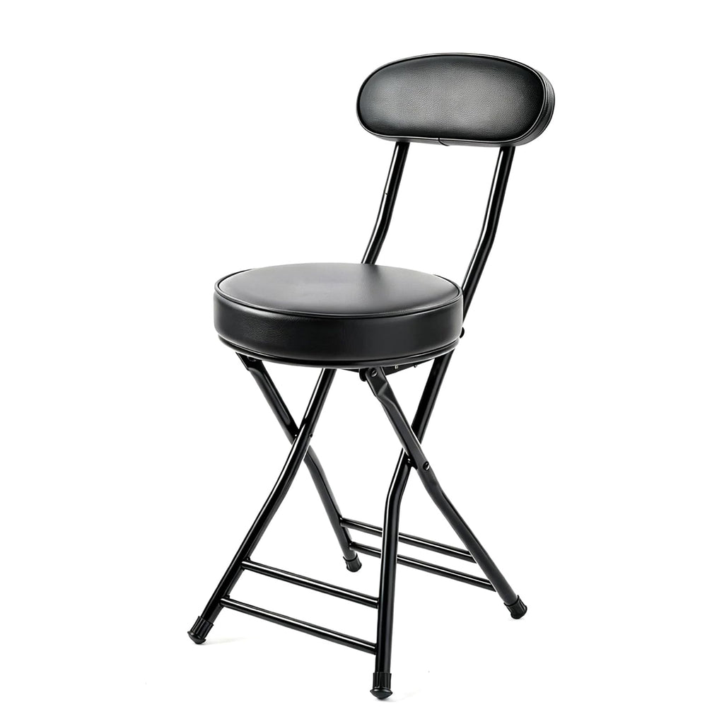 Cushioned Black Folding Stool X616