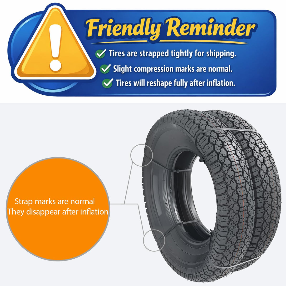 Set of 2 ST205/75D15 Trailer Tires U700