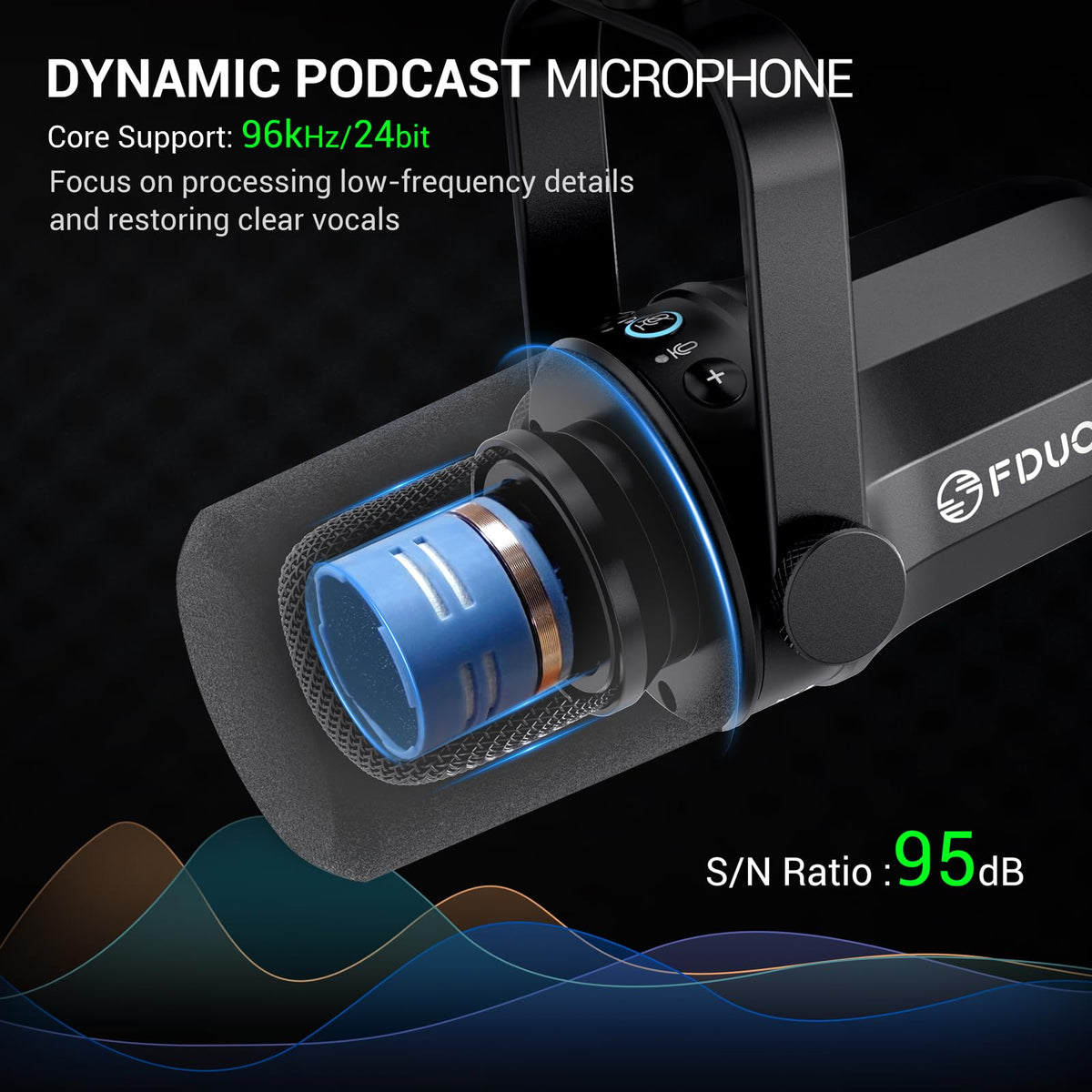 USB/XLR Dynamic Microphone Kit with Boom Arm T72401
