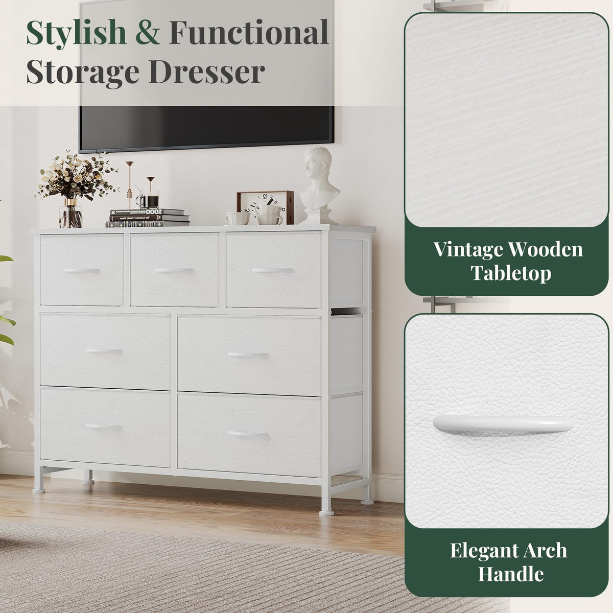 Fabric 7 Drawer Dresser H327120