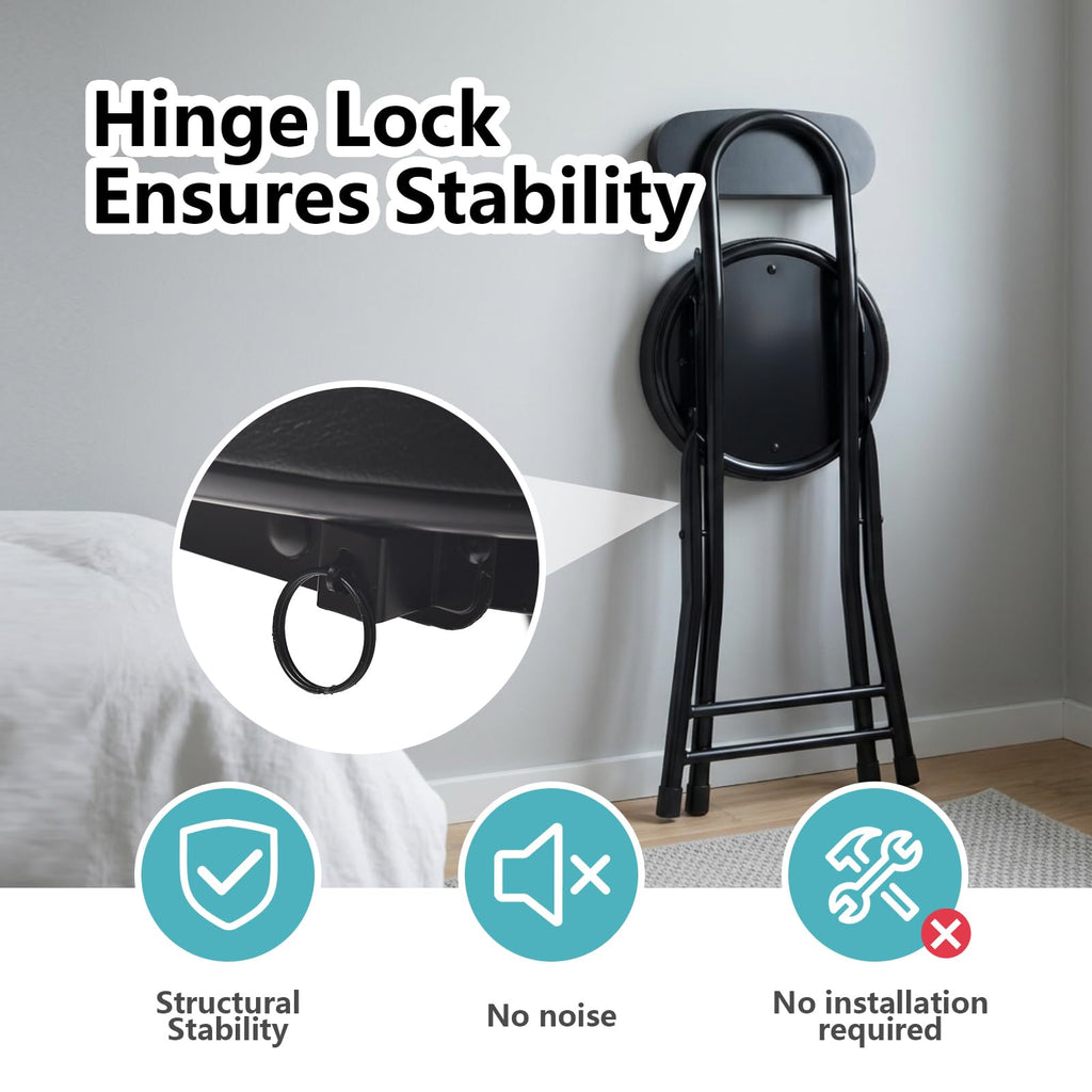 Cushioned Black Folding Stool X616