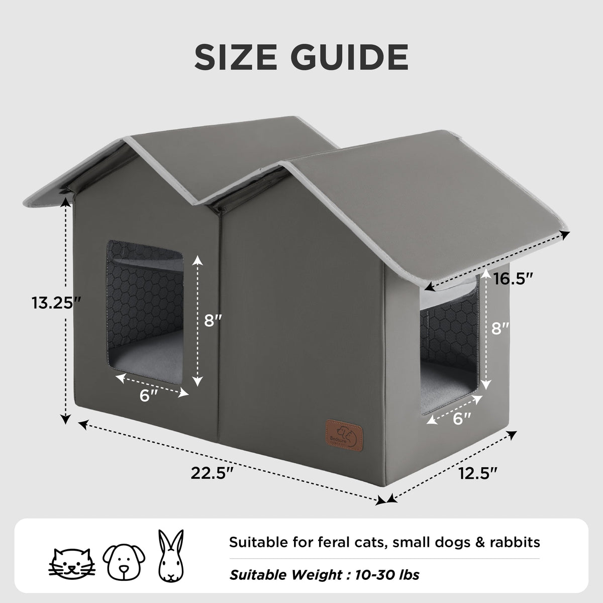 Weatherproof Outdoor Cat House with Raised Base L81380