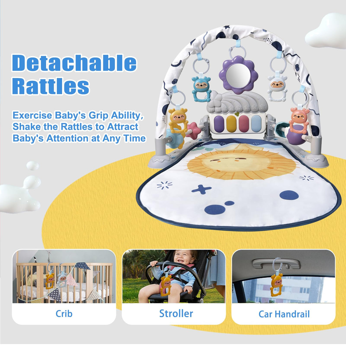 Baby Play Gym Mat with Music and Light T544