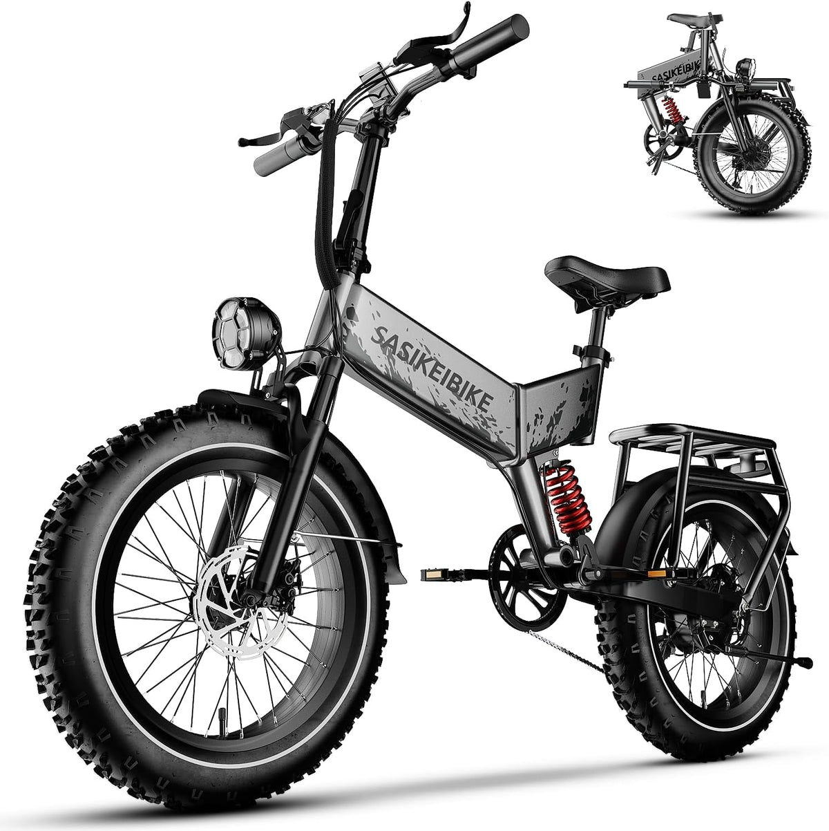 1500W Folding Electric Bike with 52V 20AH Removable Battery, 20" x4.0 Fat Tire I956522