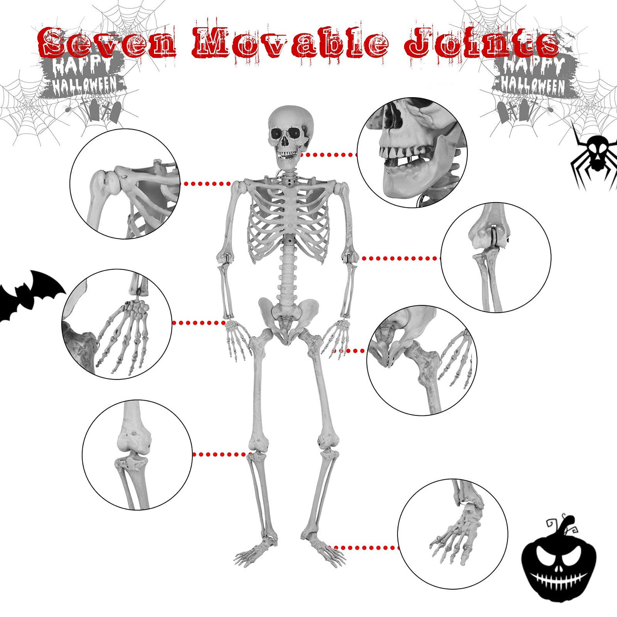 5.4ft Full Body Skeleton with Movable Joints N3469