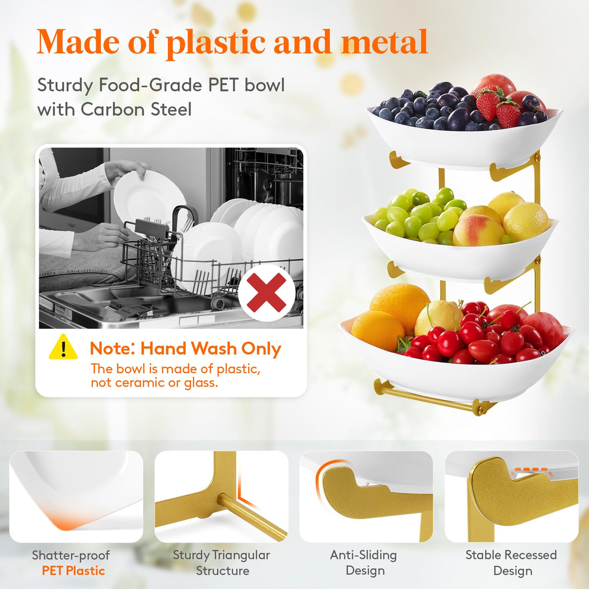 3 Tier Plastic Fruit Bowl H444279