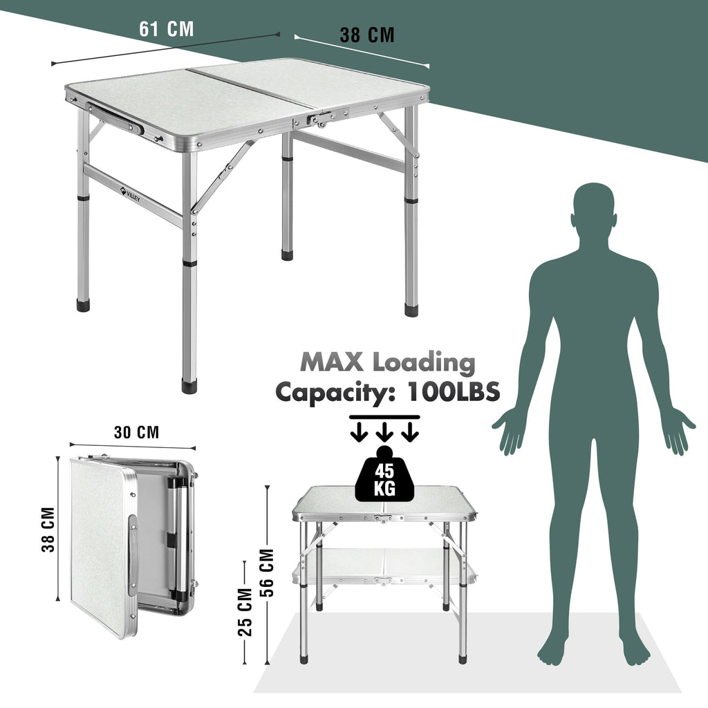 Folding Camping Table with Adjustable Legs L926931