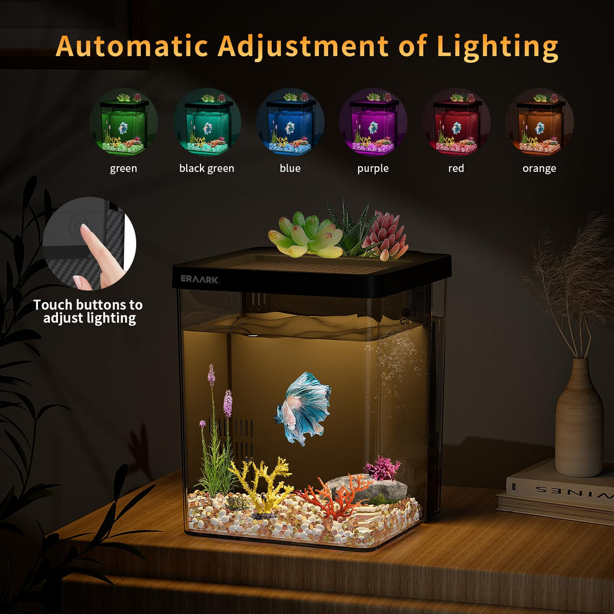 1.5 Gallon Betta Fish Tank Aquarium Kit with Filter LED Light X2897