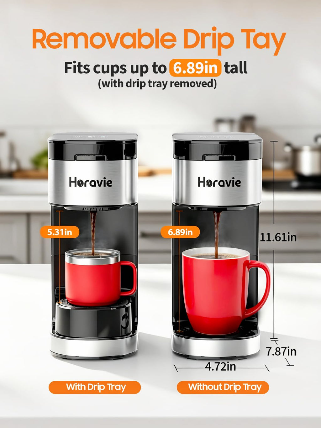 Single Serve Coffee Maker, 6 to 14 Oz, Black S4159